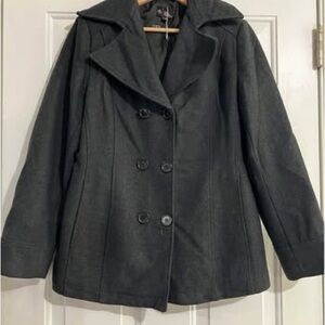 Women’s wool blend pea coat, size Large